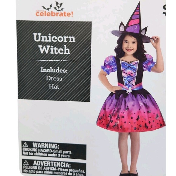 Unicorn Witch Dress Girls Size Medium (7/8) Halloween Costume Dress Up NEW - Picture 1 of 6